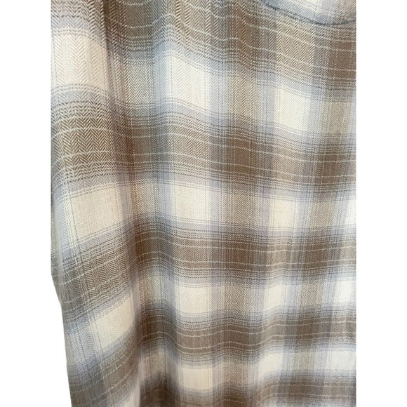 Soft Surroundings Plaid Tunic Womens Blouse Shirt Blue Gray Sz Small - Picture 5 of 8